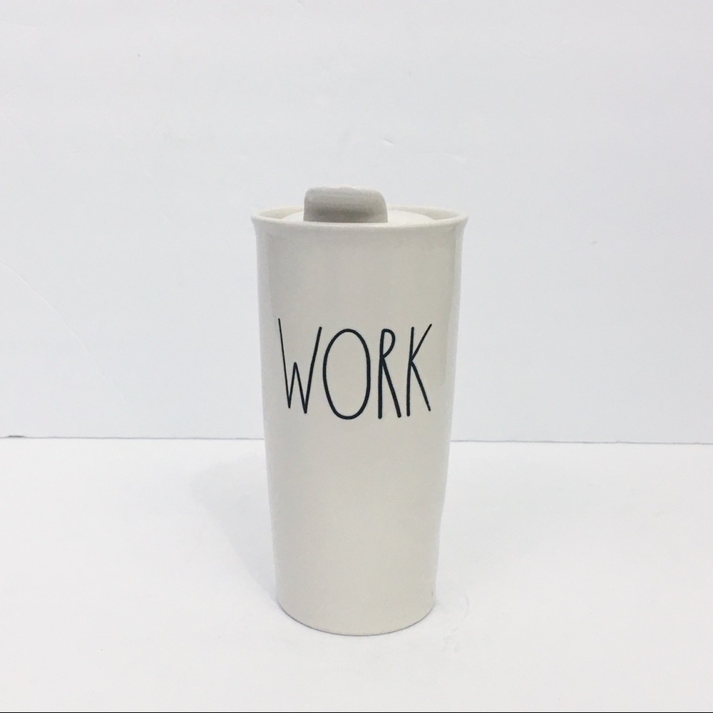 Rae Dunn “WORK” Ceramic Travel Mug